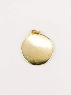 Médaille amour Augis ronde Plus qu'hier moins que demain or jaune diamant rubis