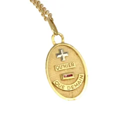 Médaille Amour ovale Plus qu’hier moins que demain, Augis