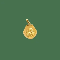 Médaille ancienne ange Raphaël en or jaune