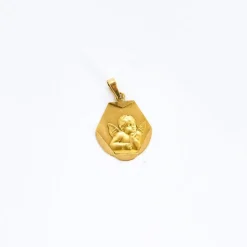 Médaille ancienne ange Raphaël en or jaune
