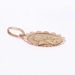 Médaille ancienne angelot or rose
