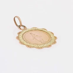 Médaille ancienne de baptême 2 ors