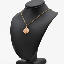 Médaille ancienne de baptême or rose
