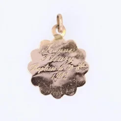 Médaille ancienne de baptême 2 ors