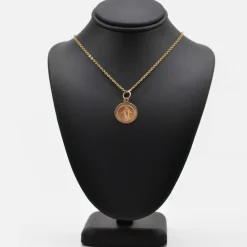 Médaille ancienne de baptême or rose