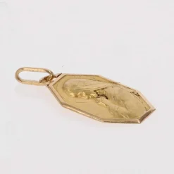 Médaille ancienne octogonale Vierge or jaune