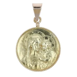 Médaille ancienne or jaune Vierge à l'Enfant