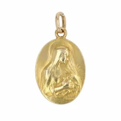 Médaille ancienne or jaune Vierge à l'Enfant Vernon