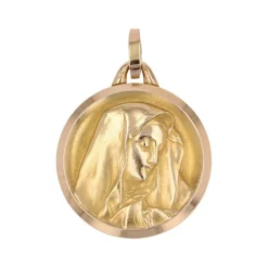 Médaille ancienne or jaune Vierge Marie