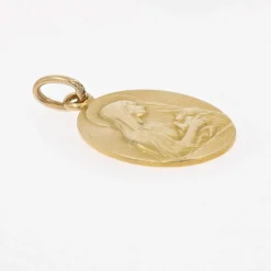 Médaille ancienne or jaune Vierge à l'Enfant Vernon