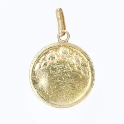 Médaille ancienne or jaune Vierge auréolée