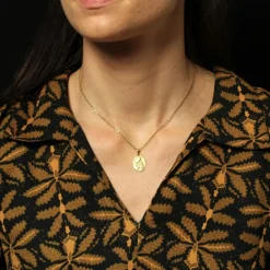 Médaille ancienne or jaune Vierge à l'enfant signée Dropsy