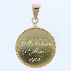 Médaille ancienne or jaune Vierge à l'Enfant
