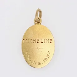 Médaille ancienne or jaune Vierge à l'Enfant Vernon