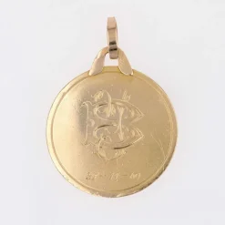 Médaille ancienne or jaune Vierge Marie