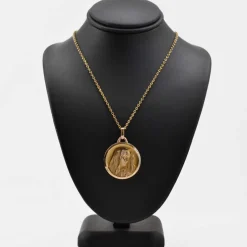 Médaille ancienne or jaune Vierge Marie