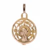 Médaille ancienne or rose ajourée