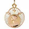 Médaille ancienne or rose Vierge auréolée