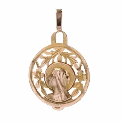Médaille ancienne or rose ajourée