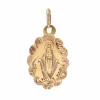 Médaille ancienne or rose polylobée ciselée Vierge miraculeuse
