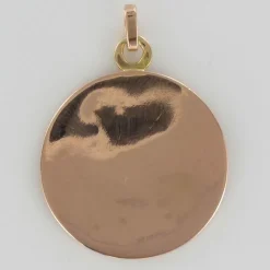 Médaille ancienne or rose portrait de femme