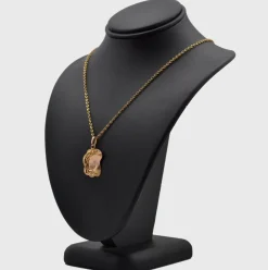 Médaille ancienne or rose polylobée