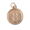 Médaille ancienne Vierge debout or rose