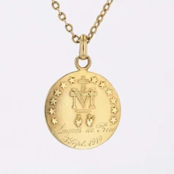 Médaille ancienne Vierge Miraculeuse or jaune