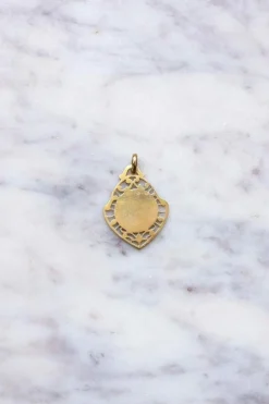 Médaille ancienne Vierge Marie en or, Art Nouveau