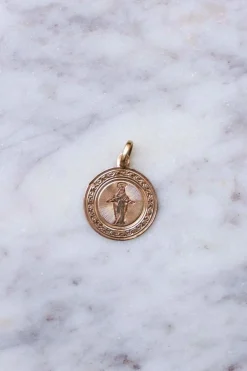 Médaille ancienne Vierge Marie en or rose