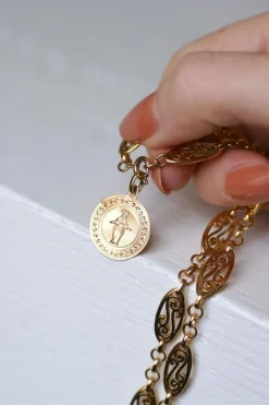 Médaille ancienne Vierge Marie en or rose