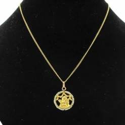 Médaille ange en or et perles fines