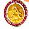Médaille ange en or jaune 18 carats, datée 1927