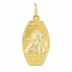 Médaille angelot or jaune art déco
