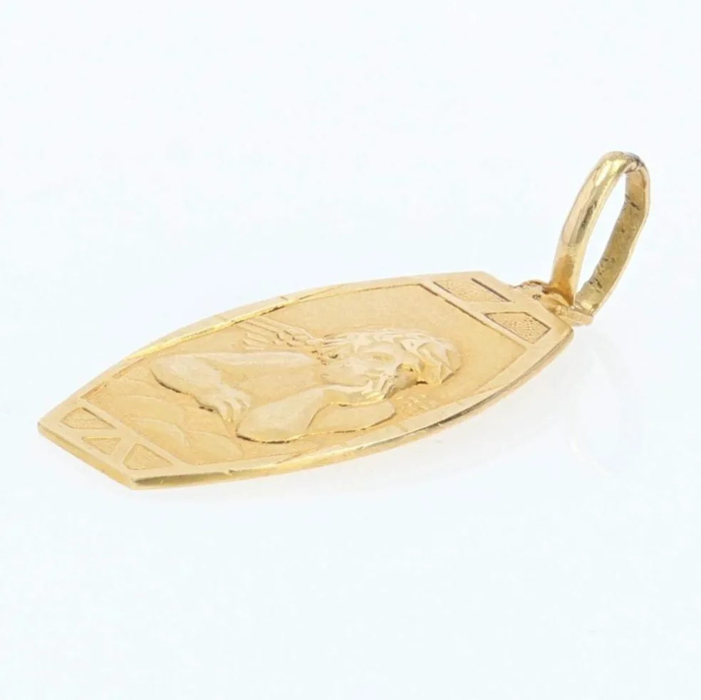 Médaille angelot or jaune art déco