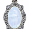 Médaille Art Déco, vierge en or jaune/ blanc