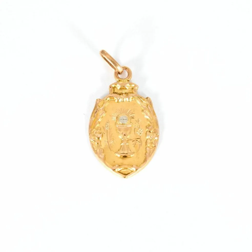 Médaille Art Nouveau au calice, trois ors