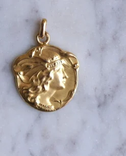 Médaille Art Nouveau Becker sur or
