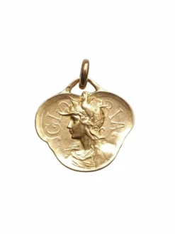 Médaille Art Nouveau Gloria par F. Rasumny sur or