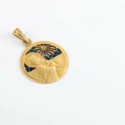 Médaille Art Nouveau Liegault diamant et émail plique à jour