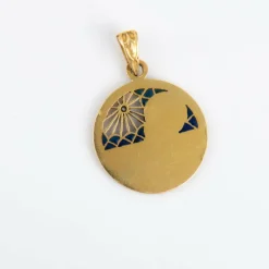 Médaille Art Nouveau Liegault diamant et émail plique à jour