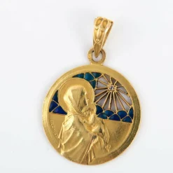 Médaille Art Nouveau Liegault diamant et émail plique à jour