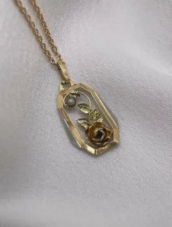 Médaille Art Nouveau/Art Déco Or Jaune Perle Fine