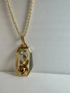 Médaille Art Nouveau/Art Déco Or Jaune Perle Fine