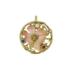 Médaille Art-Nouveau en or, émail, diamant, saphir et rubis