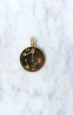 Médaille astrologique gémeaux Or et Diamants