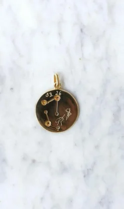 Médaille astrologique gémeaux Or et Diamants