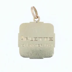 Médaille carrée Vierge or jaune