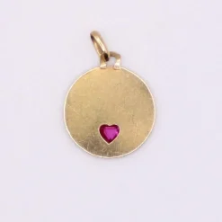 Médaille d’amour « Il bat pour toi » cœur en rubis