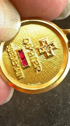 Médaille d’amour Augis diamants et rubis de synthèse